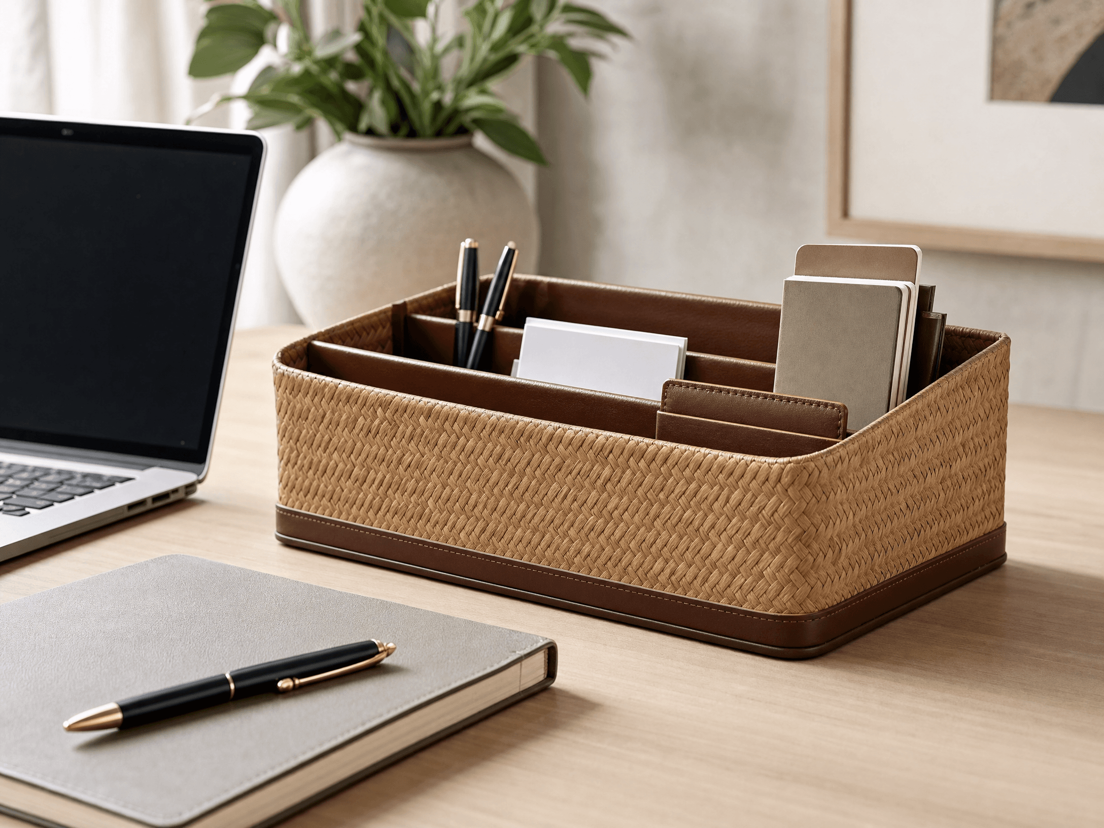 Artisan Woven Desk Organizer