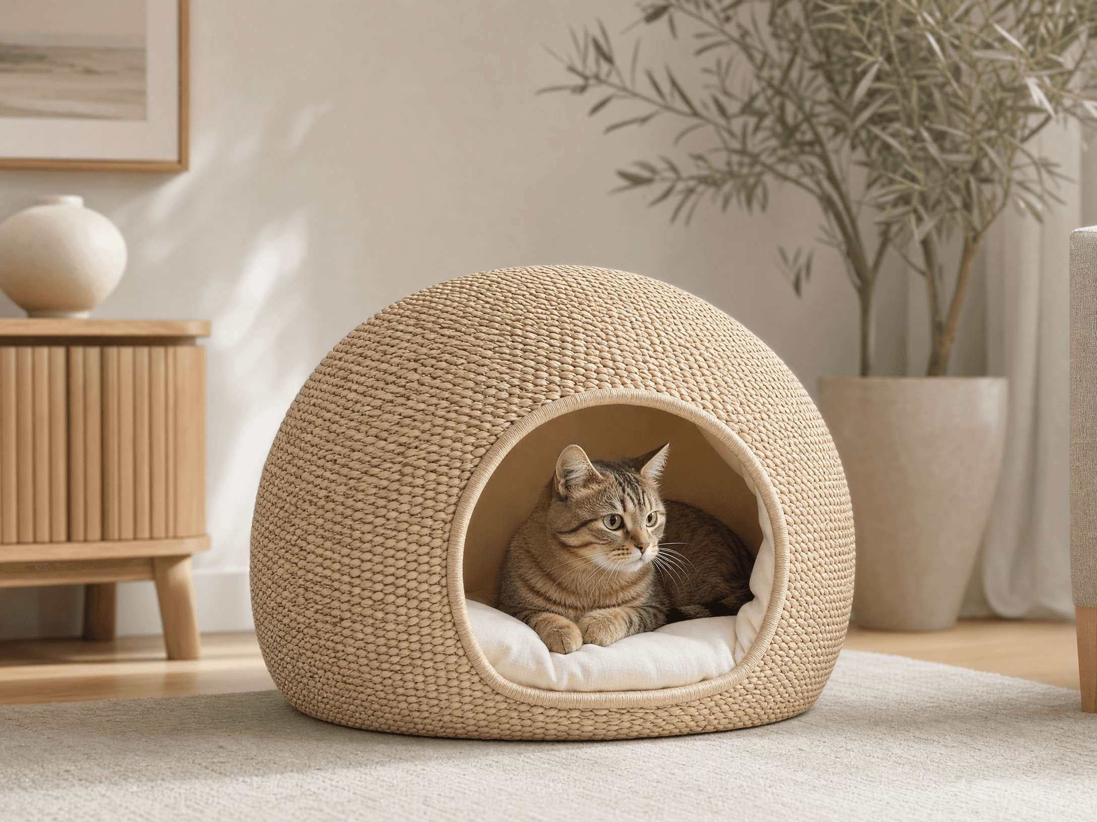 Feline Artisan Cave Bed